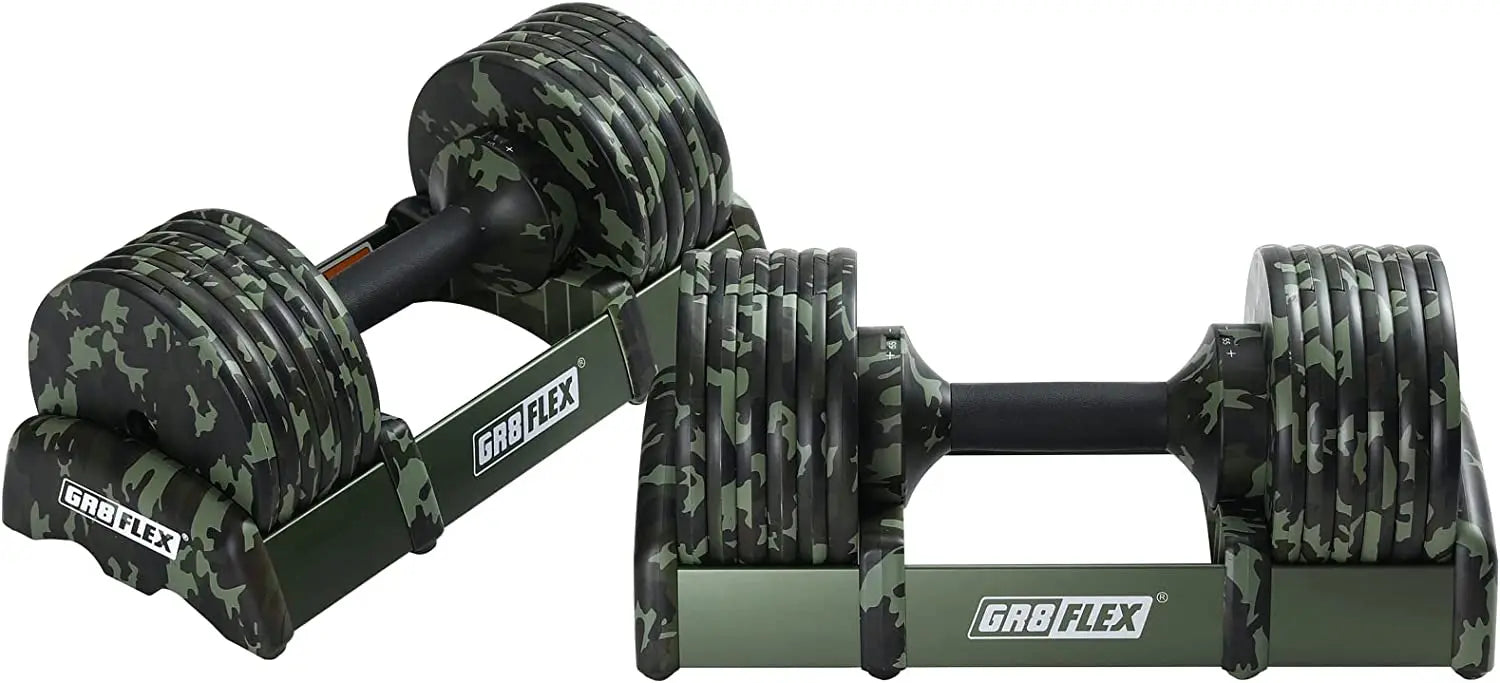 GR8FLEX 1 Second Adjustable Dumbbells (Pair) 55 lb each GR8FLEX USA