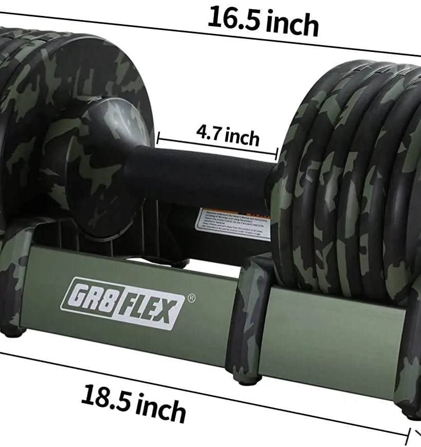 GR8FLEX 1 Second Adjustable Dumbbells (Pair) 55 lb each GR8FLEX USA