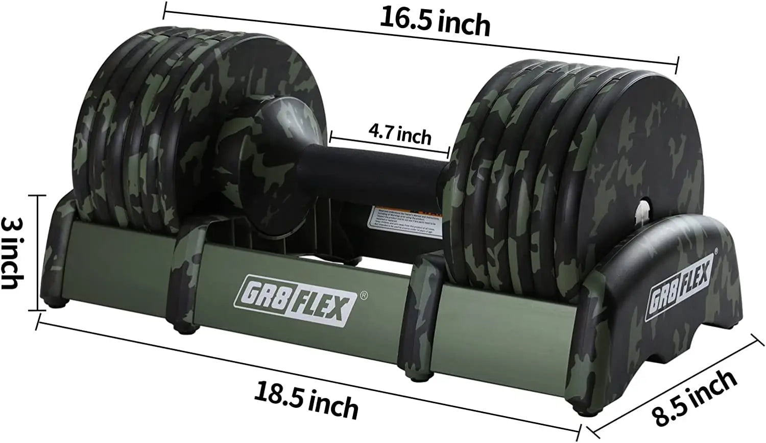 GR8FLEX 1 Second Adjustable Dumbbells (Pair) 55 lb each GR8FLEX USA