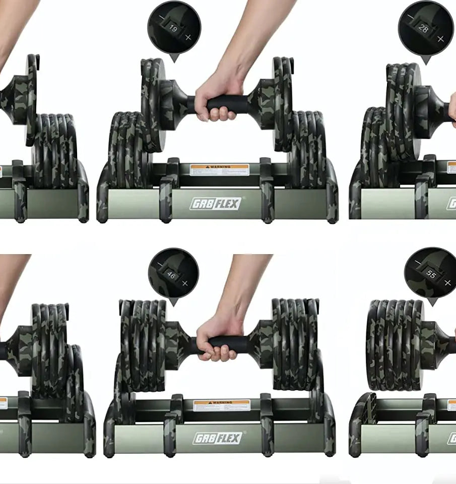 GR8FLEX 1 Second Adjustable Dumbbells (Pair) 55 lb each GR8FLEX USA