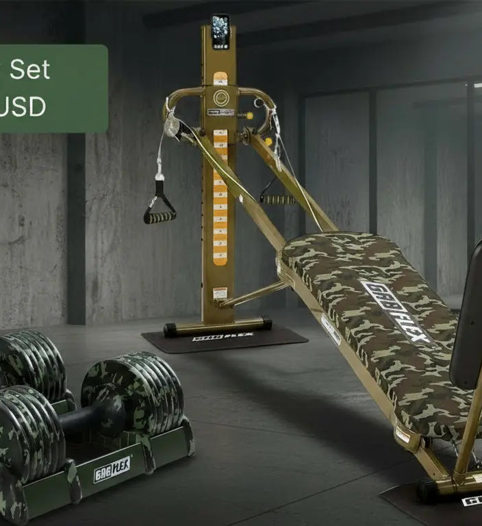 (Final Sale) Military Bundle Set - Adjustable Dumbbells (Military)+ GR8FLEX original gym, get a FREE 12pc 270lbs Resistance Bands set GR8FLEX USA