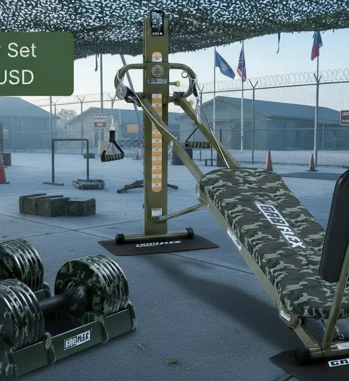 (Final Sale) Military Bundle Set - Adjustable Dumbbells (Military)+ GR8FLEX original gym, get a FREE 12pc 270lbs Resistance Bands set GR8FLEX USA