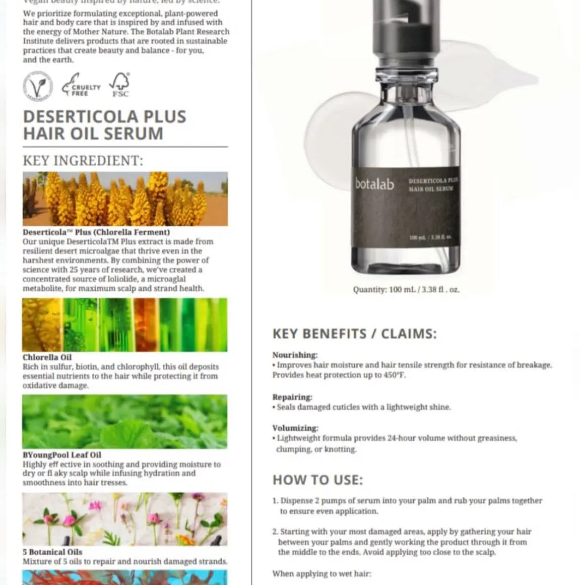 Botalab Deserticola Plus Shampoo, Conditioner & Oil Serum (3pc) - improve hair growth Botalab