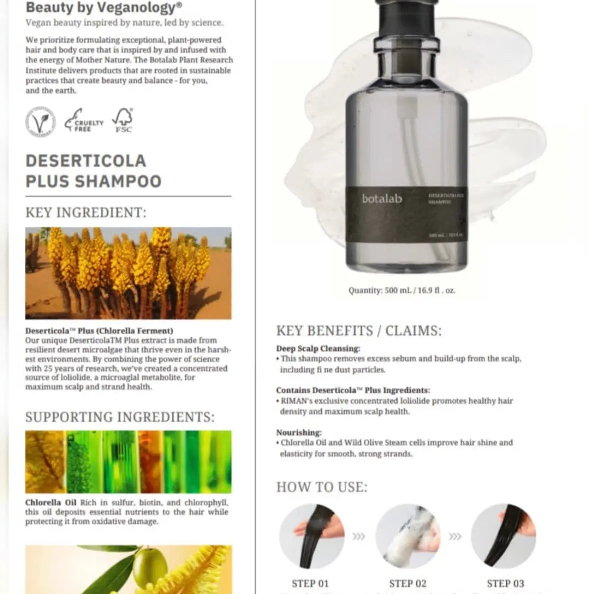 Botalab Deserticola Plus Shampoo, Conditioner & Oil Serum (3pc) - improve hair growth Botalab